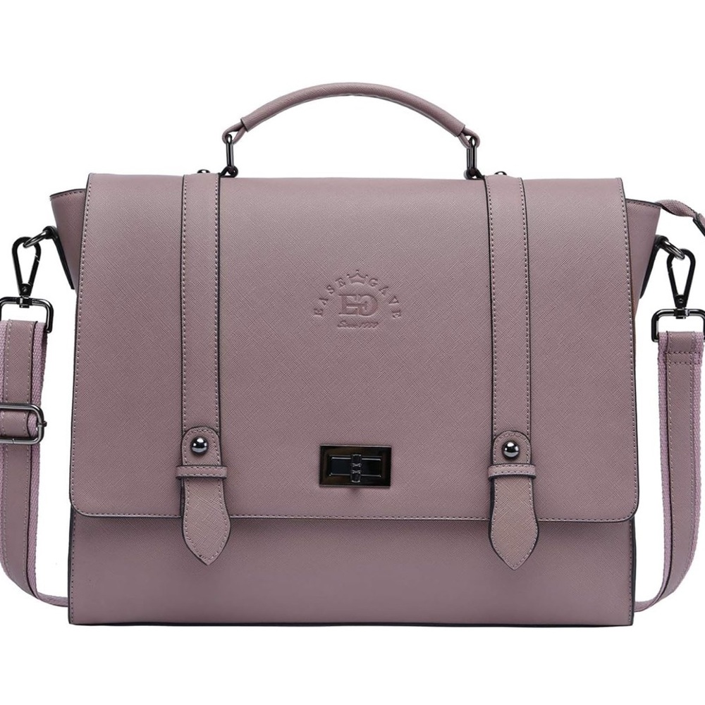 Lavender Leather Satchel Bag